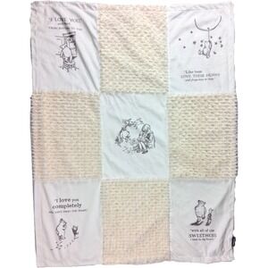 Demdaco Winnie The Pooh All Of The Sweetness Patchwork Unisex Blanket Baby Beige